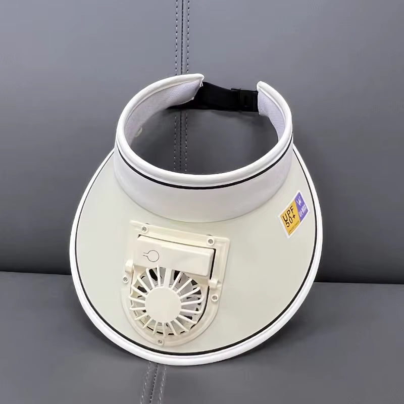 Breathable Cooling Fan Hat Sunscreen Fan Sun Visor Hat Fishing Hat Cooling Peaked Cap Hat Usb Charging Hat Fan for Sport Sunhat